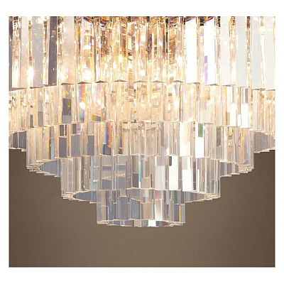 1920s Odeon Glass Fringe Chandelier (L) - 7 rings  фото 1