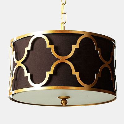 Люстра Quatrefoil Overlay Drum Pendant 60 см  Черный  фото 1