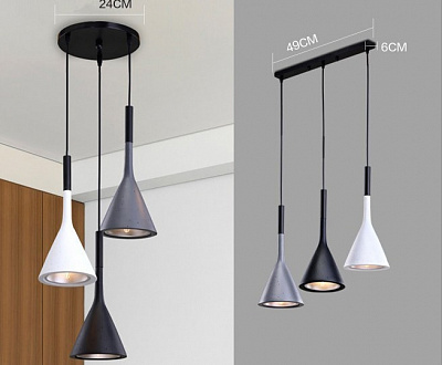 Foscarini Aplomb на 3 подвеса КоричневыйПрямоугольная база  фото 1