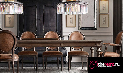 1920s Odeon Glass Fringe Chandelier Smoke (M) - 5 rings 60 см    фото 1