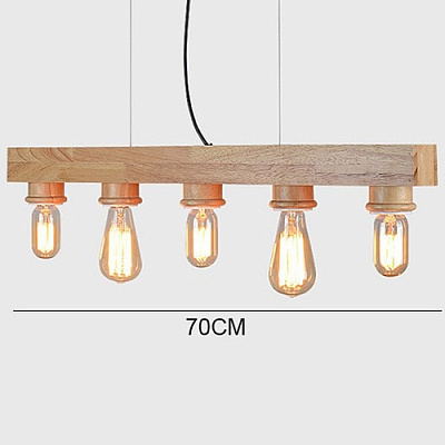 Подвесной светильник LOFT Wooden Lighting Line Pendant 3 плафона   фото 1